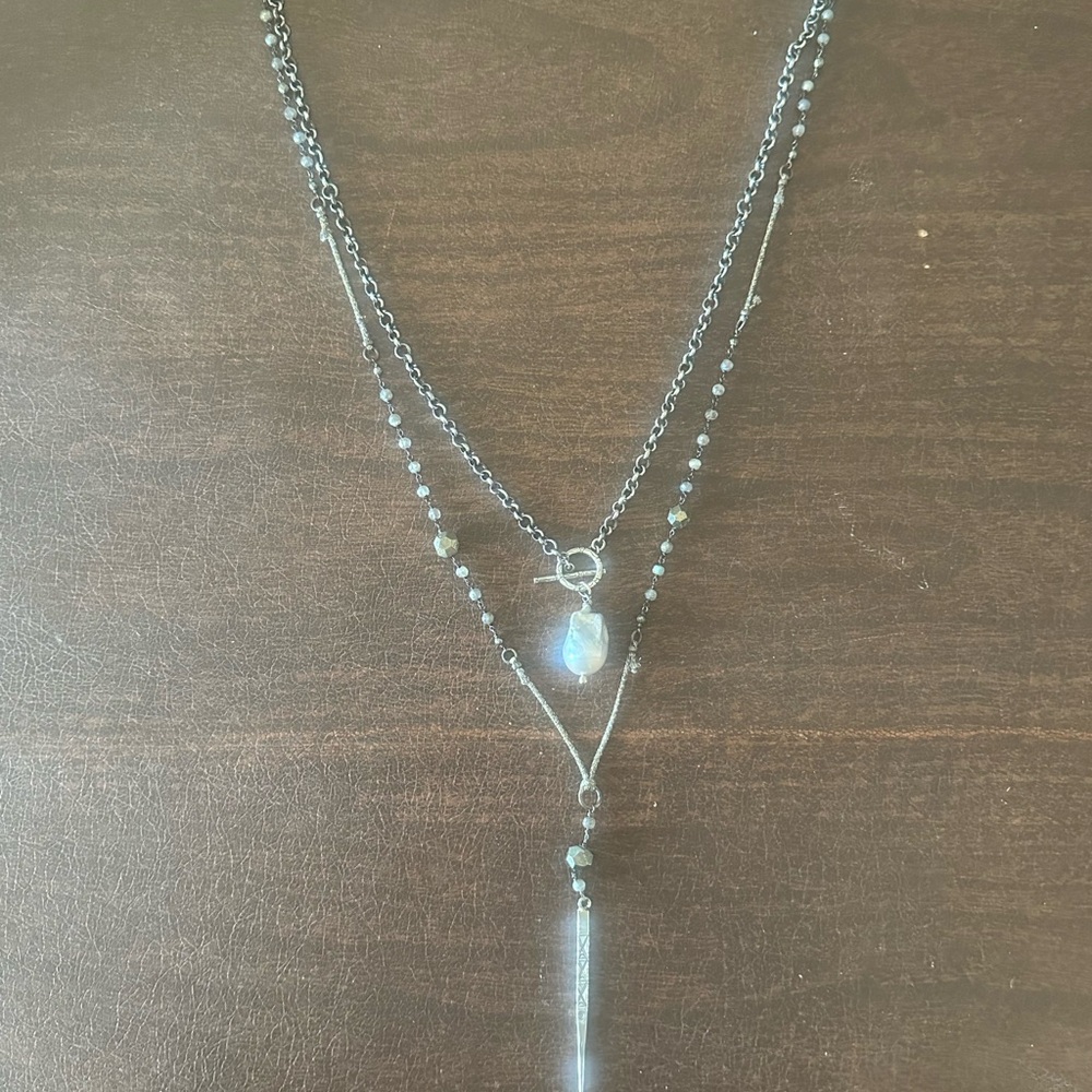 2 Chan Lauu Elegant Sterling Silver & Pearl Layered Necklaces